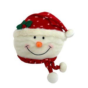 Snowman Head Plush Stuffed Pillow Vintage Christmas Unisex Kids Gift Winter 16”
